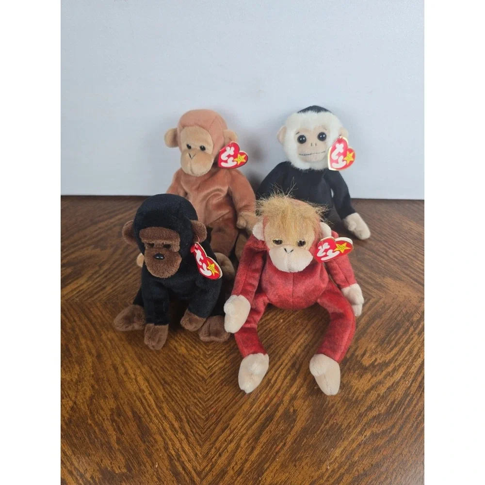 Ty Beanie Baby Monkeys Mooch Schweetheart Orangutan Spider Gorilla Congo Bongo